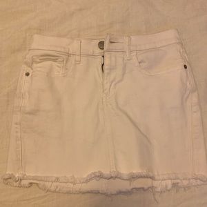 White denim mini skirt